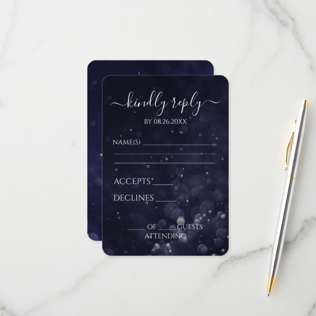 Cartão RSVP Crie as suas próprias águas azuis do índio escuro (Frente/Verso In Situ)