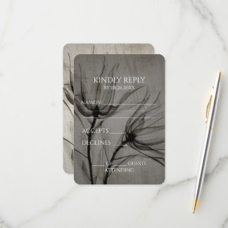 Cartão RSVP Crie As Suas Próprias Flores Sepia X-Ray Vintage