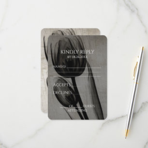 Cartão RSVP Crie As Tulipas Sepia De Raios X Da Sua Própria Vi