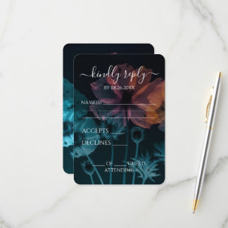 Cartão RSVP Crie o seu - Flores Selvagens de Raios X Cor-de-Ro