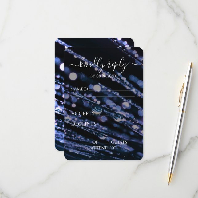 Cartão RSVP Crie o Seu Próprio - Ramos Embaçados com Efeito Bo (Frente/Verso In Situ)