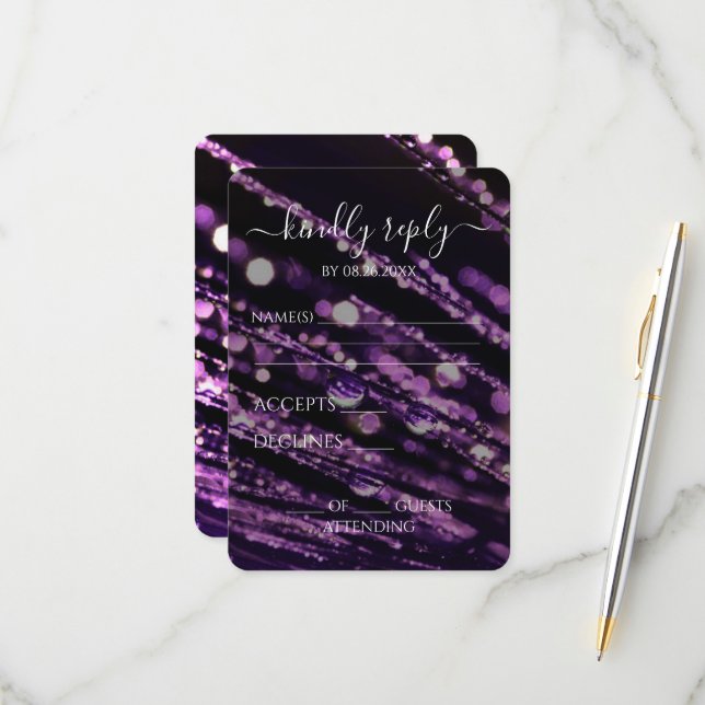 Cartão RSVP Crie o seu - Ramificações do Fosco do Bokeh (Frente/Verso In Situ)