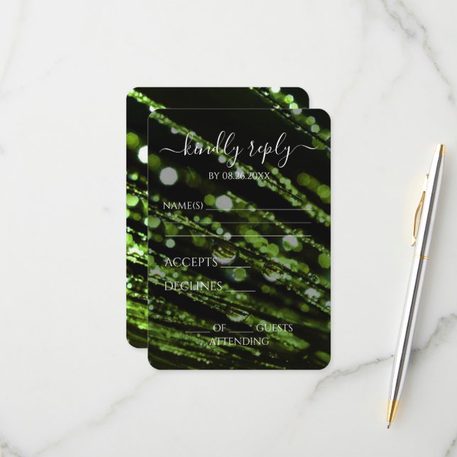 Cartão RSVP Crie o seu - Ramificações do Fosco do Bokeh (Frente/Verso In Situ)