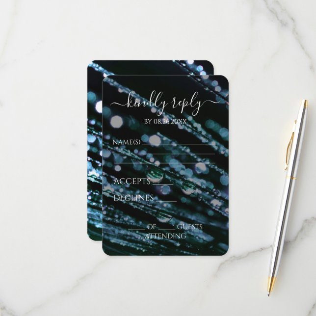 Cartão RSVP Crie o seu - Ramificações do Fosco do Bokeh (Frente/Verso In Situ)