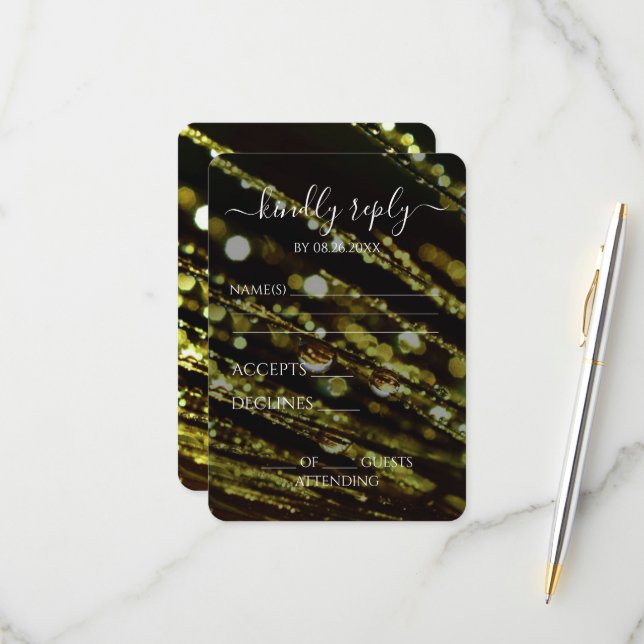 Cartão RSVP Crie o seu - Ramificações do Fosco do Bokeh (Frente/Verso In Situ)