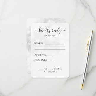 Cartão RSVP Crie Seu Próprio Bokeh Branco