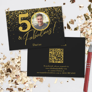 Cartão RSVP Crie Seu Próprio Código QR de Foto de Aniversário 