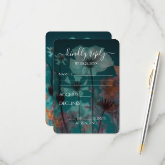 Cartão RSVP Crie seu próprio - Flores Bonito de Raios X