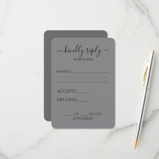 Cartão RSVP Crie Seu Próprio Minimalista Simples Personalizado