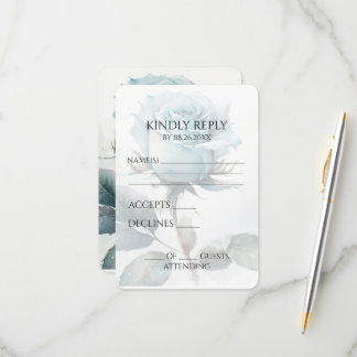 Cartão RSVP Crie seu próprio Solteiro Rosa de Aquarela Azul