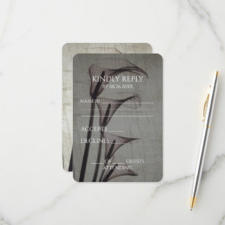 Cartão RSVP Crie Seus Próprios Lírios Sepia Calla Vintage X-Ra