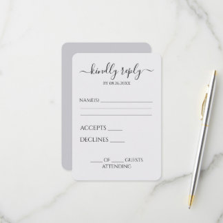 Cartão RSVP Crie Sua Caligrafia de Casamento Personalizada
