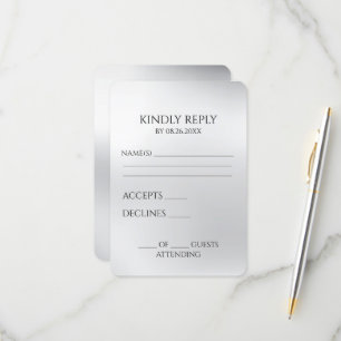 Cartão RSVP Crie sua própria Cinza de Prata