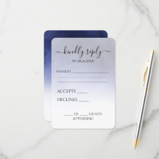 Cartão RSVP Crie sua própria nuvem azul de indigo escura