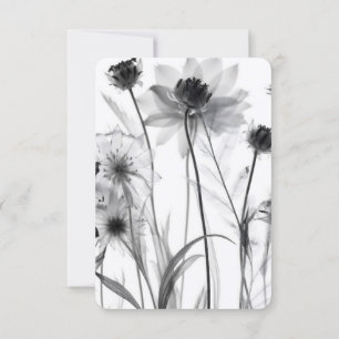 Cartão RSVP Crie suas próprias flores Bonito de raios X B&W