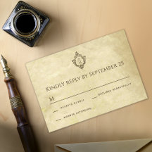 Crista de Casamento Vintage com Monograma em Papel