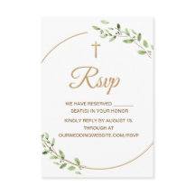 Cruz Elegante Dourada com Folhagens Casamento Cris
