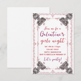 Cartão RSVP Custom Galentine Party Invitation