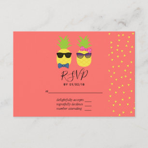 Cartão RSVP Cute exótico tropical verão Casamento na Praia RSV