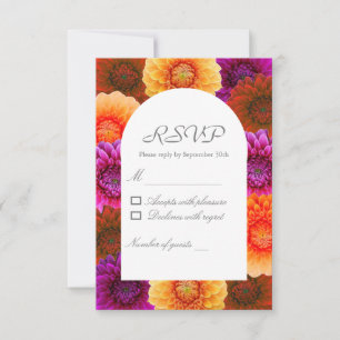 Cartão RSVP Dahlia Autumn Floral Wedding