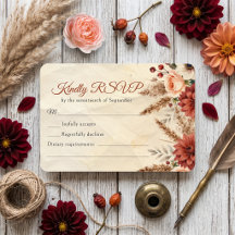 Dália de Outono Burgundy Grama de Pampas Casamento