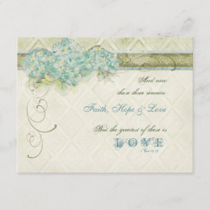 Cartão RSVP Damasco floral do redemoinho do Hydrangea do Aqua