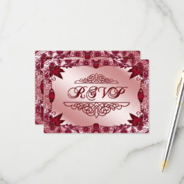 Cartão RSVP de Aniversário de Casamento Ruby 40th