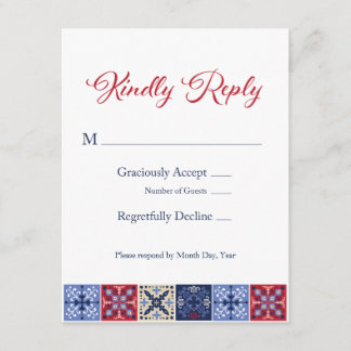 Cartão RSVP de Azulejo mexicano Talavera