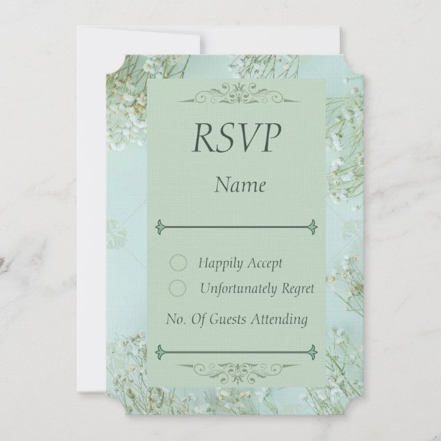 Cartão RSVP de Bilhete de Casamento das Flores Bra (Frente)