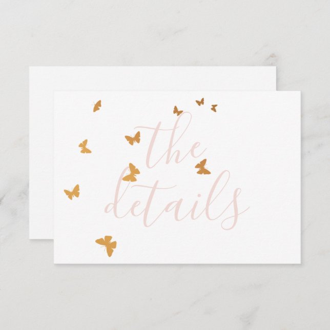 Cartão RSVP de Borboletas de Bolo de Casamento (Frente/Verso)