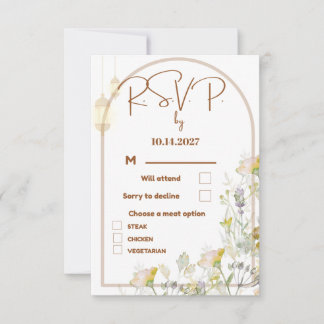 Cartão RSVP de Casamento