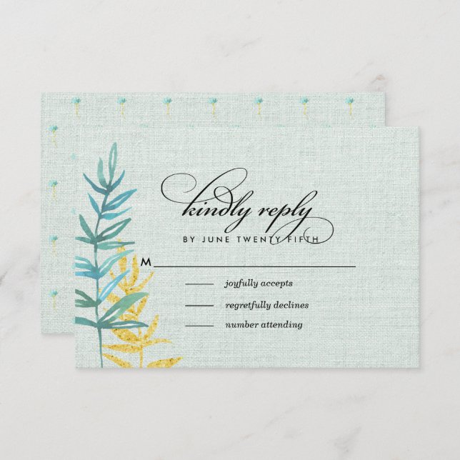 Cartão RSVP de Casamento Amarelo de Casa Floral de (Frente/Verso)