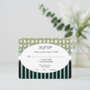 Cartão RSVP de Casamento Amarelo e Teal
