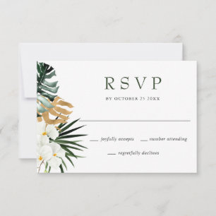 Cartão RSVP de Casamento Boêmico das Orquídeas 
