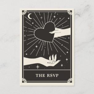 Cartão RSVP de Casamento Celestial Boho Tarot