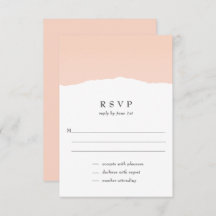 Cartão RSVP de Casamento Clássico com Blush Minima