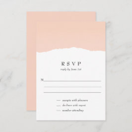 Cartão RSVP de Casamento Clássico com Blush Minima