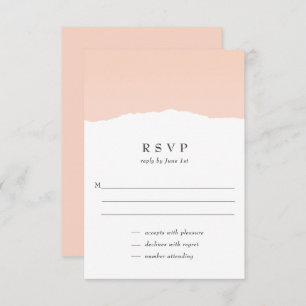 Cartão RSVP de Casamento Clássico com Blush Minima