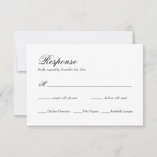 Cartão RSVP de Casamento Clássico Elegante