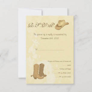 Cartão RSVP de Casamento Cowboy