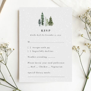 Cartão RSVP de Casamento da Floresta de Inverno Mi