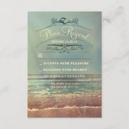 Cartão RSVP de casamento da praia Shabby