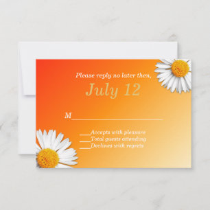 Cartão RSVP de Casamento da Summer Daisies