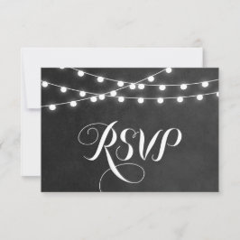Cartão RSVP de Casamento das Luzes de Corda de Car