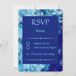 Cartão RSVP de Casamento de Água do Oceano Azul