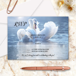 Cartão RSVP de Casamento de Amor do Lago Romântico
