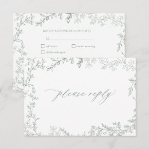 Cartão RSVP de Casamento de Armamento Verde de Sag