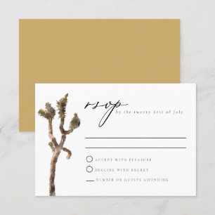 Cartão RSVP de Casamento de Árvore de Joshua com