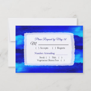 Cartão RSVP de Casamento de Beachy Blue-Water Ocea