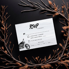 Cartão RSVP De Casamento De Biker De Motocicleta M